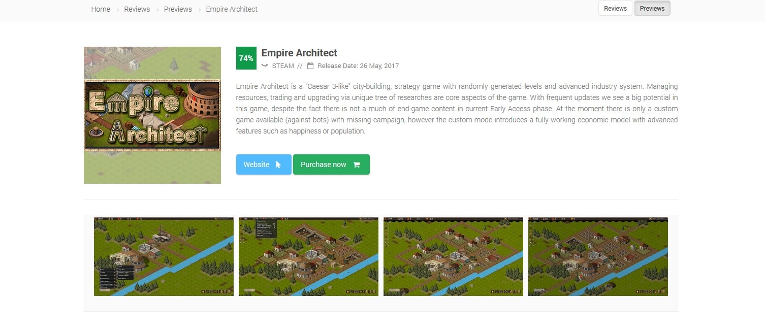 New section: PREVIEWS on SteamDirectly.com