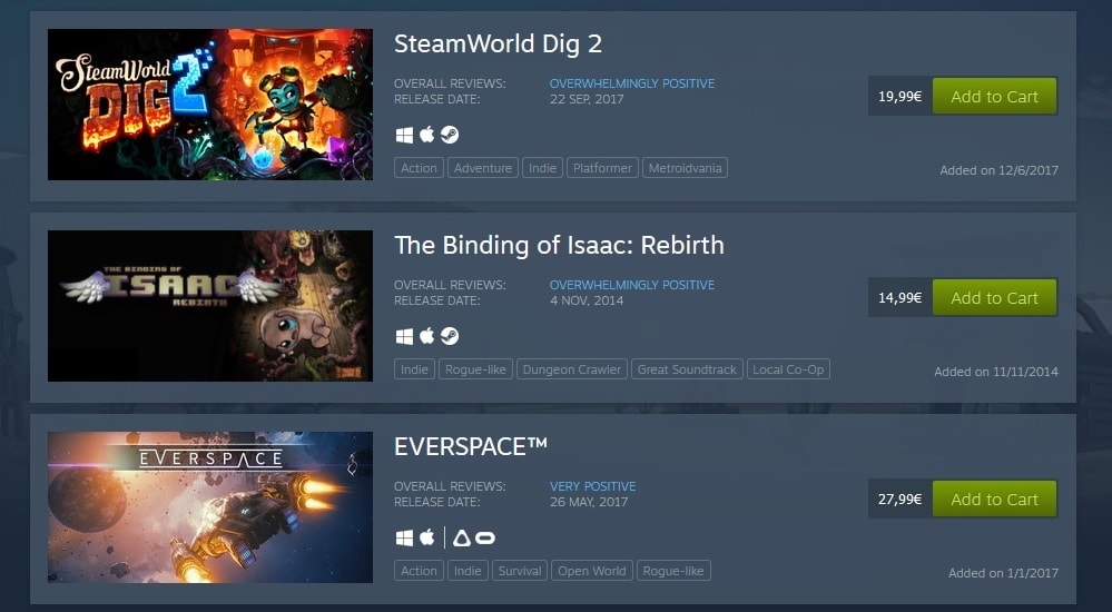 New and Improved Steam Wishlist